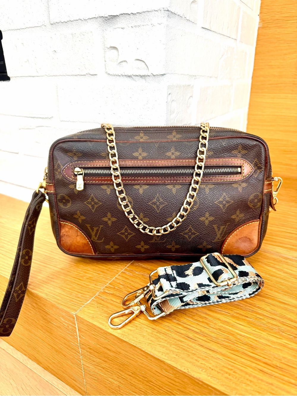Louis Vuitton Authentic Monogram Marly Dragonne GM Clutch / Crossbody Bag